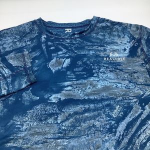 Realtree Fishing Mens Long Sleeve Blue Camo Shirt Size‎ XL